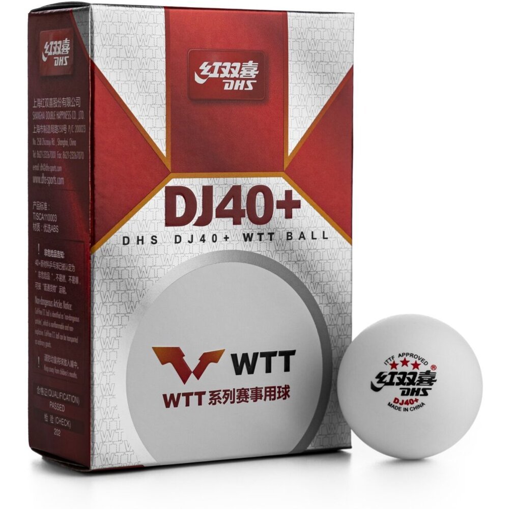 DHS DJ40+ 3*** WTT ITTF 6 Balls (seam)